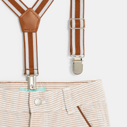 شورت بحمالات، باللون البني...